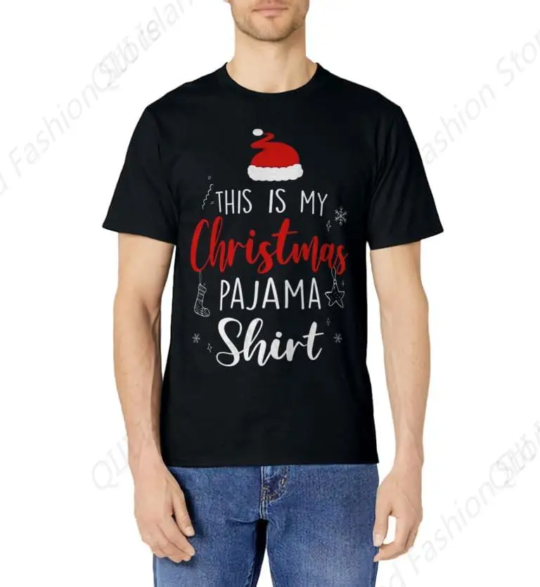 Funny Christmas PJ Pajama Men Women PJS for Family T-Shirt