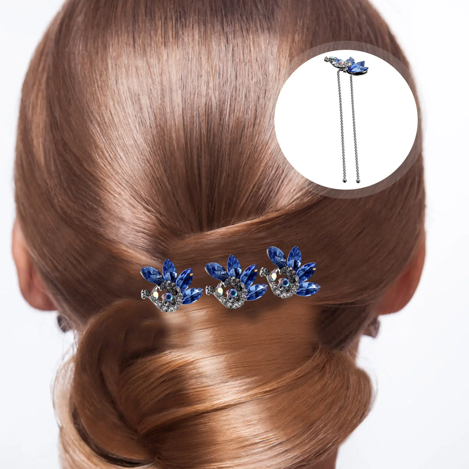 

4Pcs Bridal Rhinestone Hairpin U Shape Hairpins Wedding Bride Hair Accessories Crystal Hairpins for Women Hair Pin