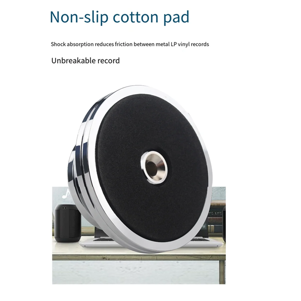 N91R HiFi LP Vinyl Record Player Turntables Metal Disc Stabilizer Record Player Weight Clamp Black