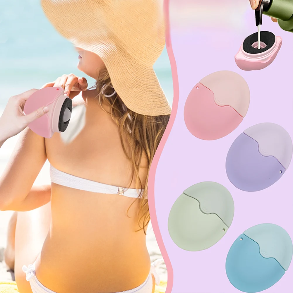 Roll on Sponge Applicator Refillable Sun Lotion Applicator Oval Suncream Roller Applicator Portable for Outdoor Travel