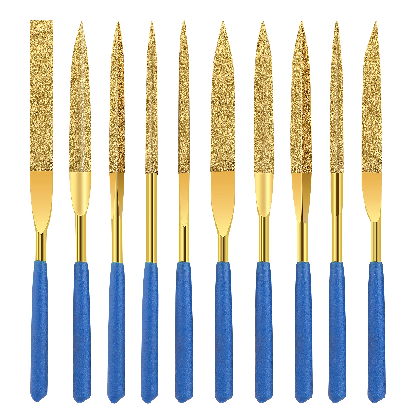 Titanium-coated Diamond File, Combination File, Metal Jade Grinding Tool, Small File Set, Flat Triangular File