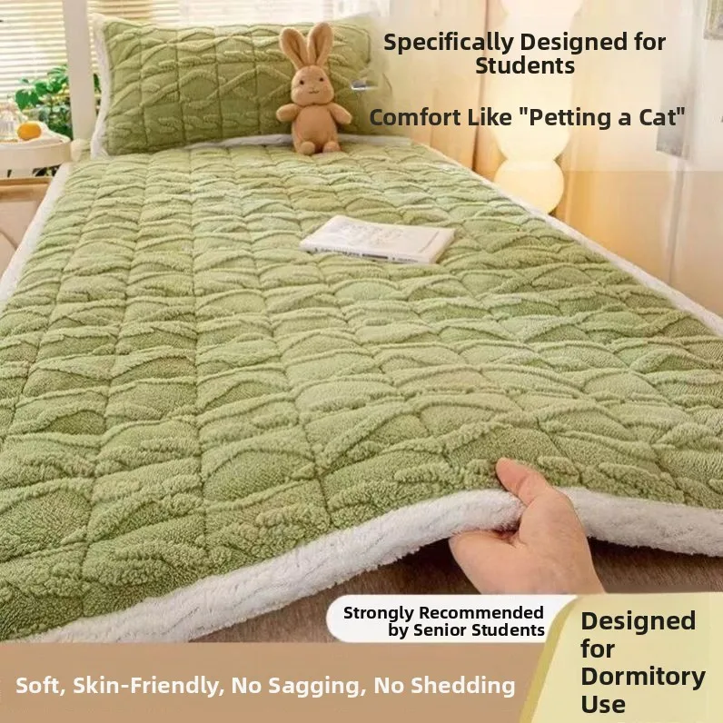 Extra Thick Tufted Velvet Mattress Pad Home Bed Blanket Anti Slip Dormitory Student Upper Lower Bunk Bed Quilt Bottom