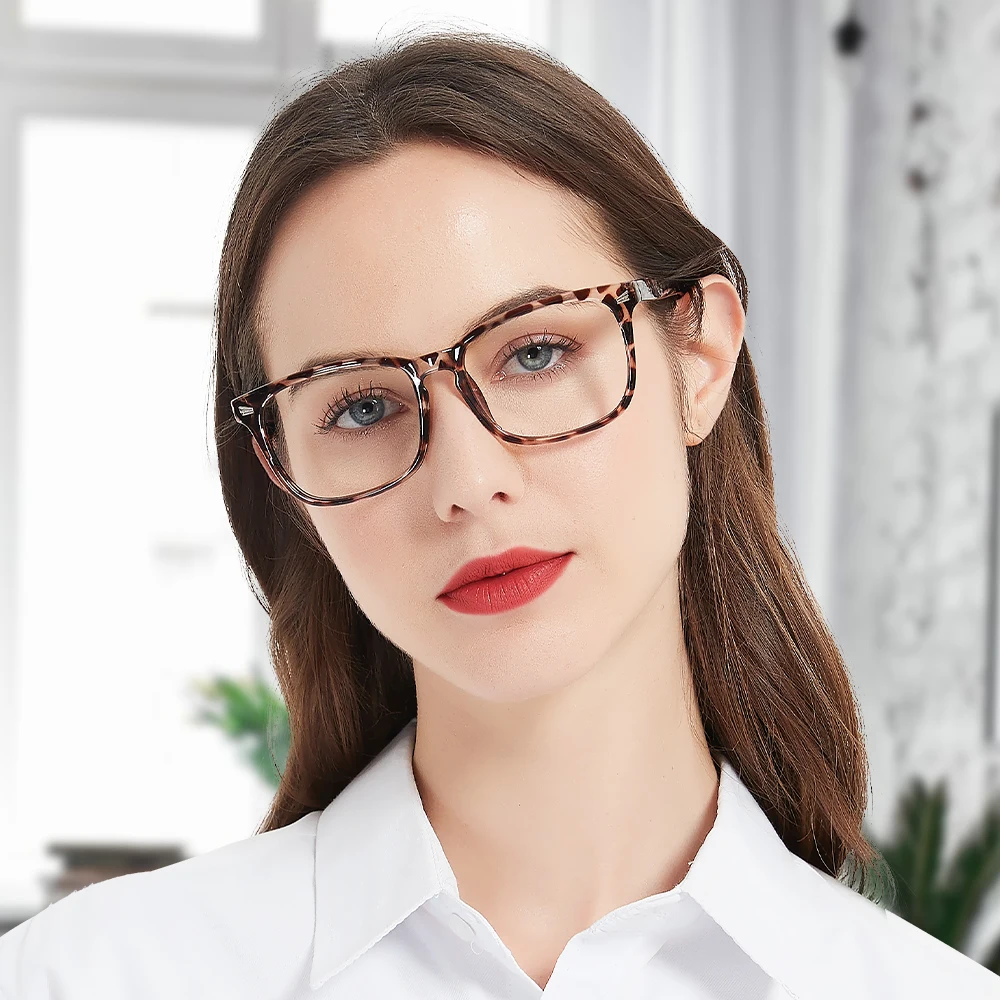 

Blue Light Blocking Reading Glasses Women Square Readers UV400 Presbyopia Eyewear Prescription Eyeglasses Optical Frame