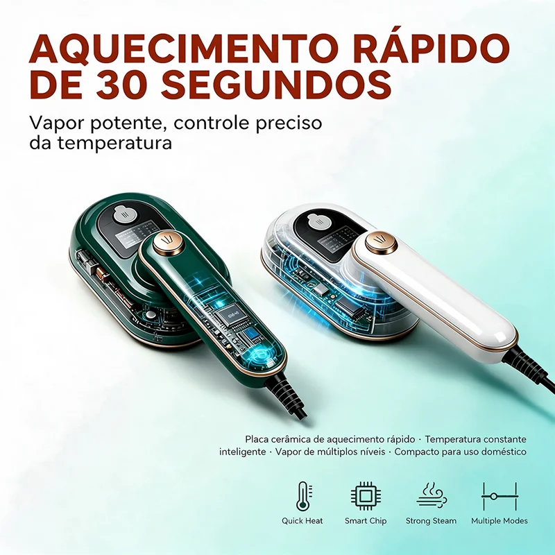 NOVO Ferro de Passar a Vapor Vertical Portátil, Mini Vaporizador de Roupas para Viagem, Ferro a Vapor para Roupas
