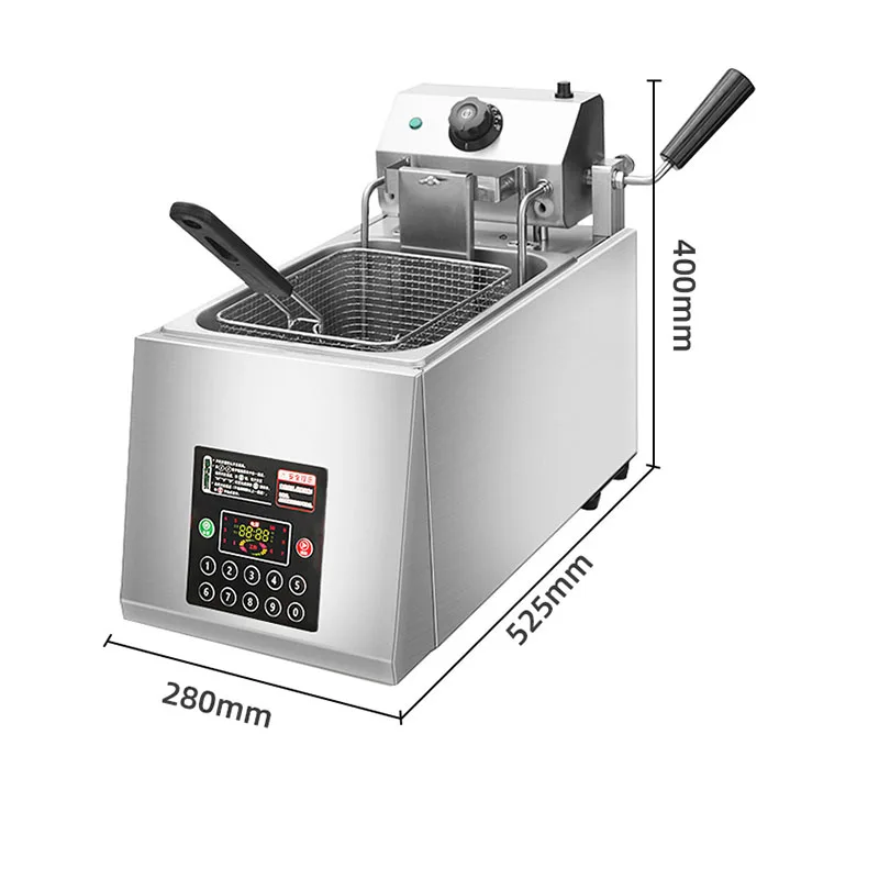 Electric Fryer Intelligent Automatic Lift Double-head Fryer Double-cylinder Fried Skewers French Fries Chicken Chop Machine