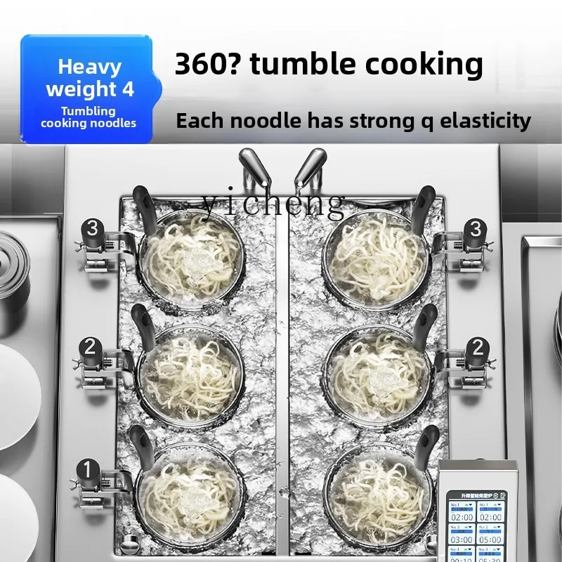 ZZ fornello per noodle Macchina per cucinare noodle con sollevamento automatico commerciale Riscaldamento elettrico per zuppa di noodle intelligente a gas