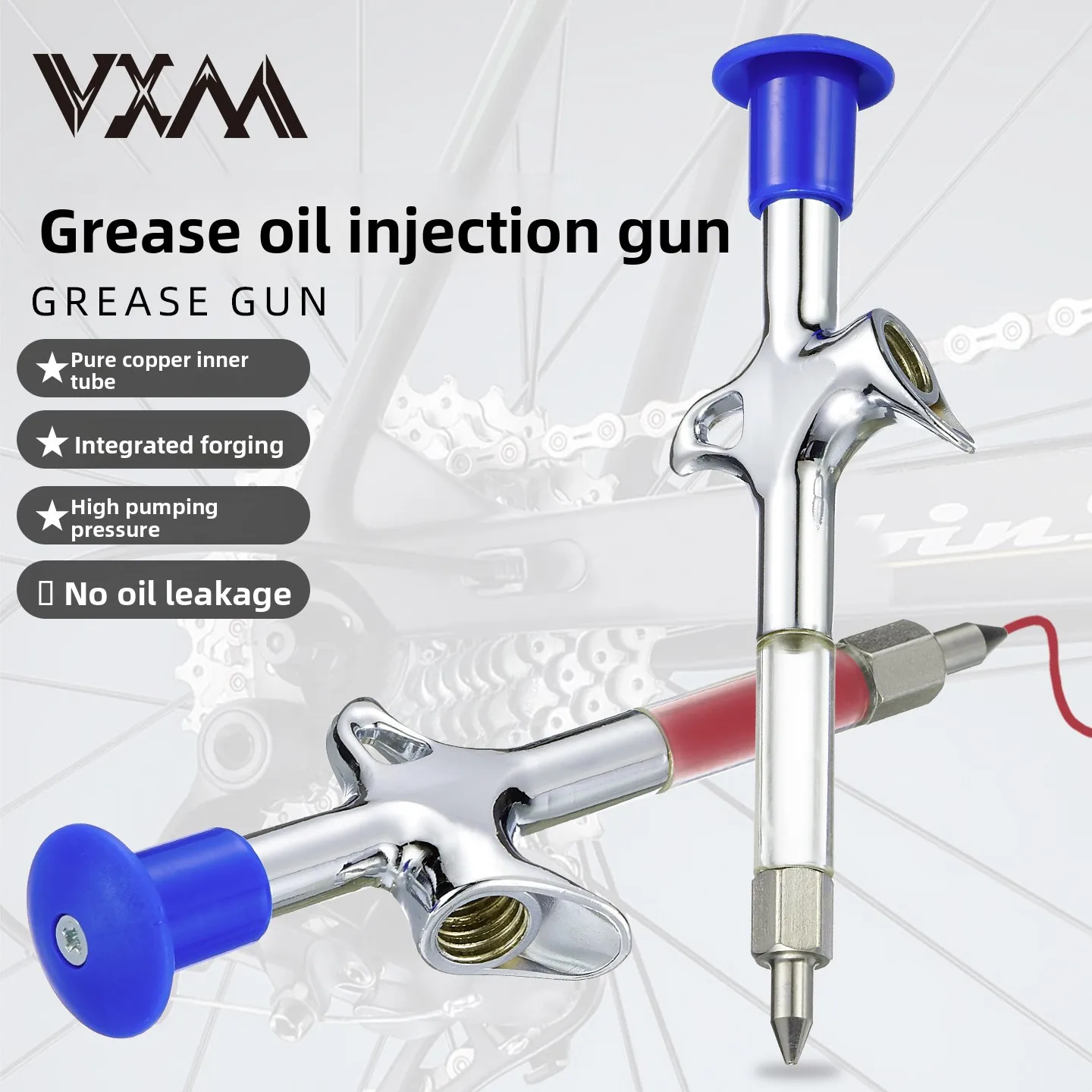 

Bike Bicycle Grease Lubricant Injector Gun Threaded - Mini Tool for Greasing Bottom Bracket Headset Bearings Pedals Hubs