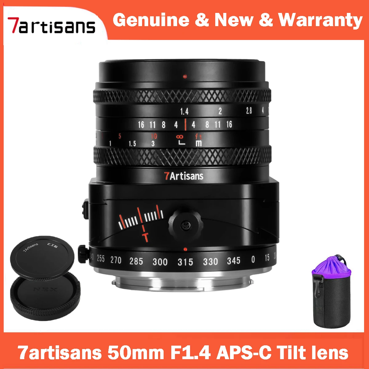 7artisans 50mm F1.4 Tilt-Shift Lens APS-C Prime Large Aperture Lens for Sony E FUJI X Olympus&Panasonic M4/3 Mirrorless Cameras