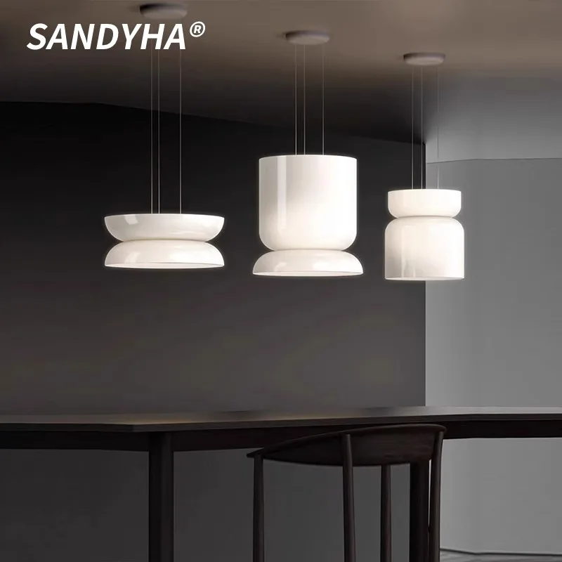 

SANDYHA Nordic Pendant Light Glass Lampshade LED Lamp Restaurant Chandelier for Living Room Decor Dining Table Lighting Fixtures