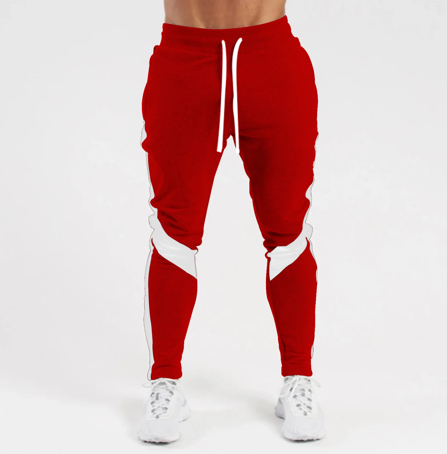 2024 Men\'s Fashion Sports Fitness Jogging Pants Autumn and Winter New Casual Color blocked Cotton Loose Small Foot Guard Pants