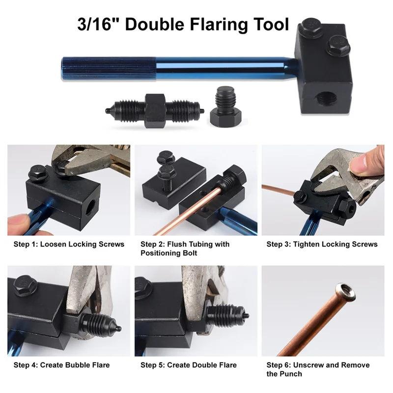 حصريا 25Ft 7.62 متر 3/16 بوصة OD لفة أنبوب لفائف الفرامل خط الأنابيب أنبوب طقم تصليح المنزل مع 16 قطعة أنبوب المكسرات أداة حرق مزدوجة