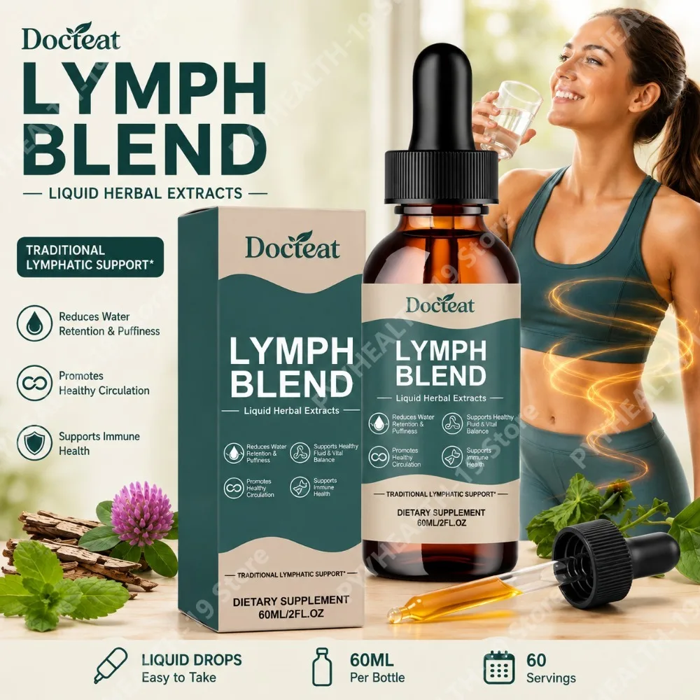 Docteat Lymph Blend Liquid Drops Vitamin C B6 Zinc Herbal Extracts For Lymph Flow Fluid Balance & Immunity Support Adult 60ml