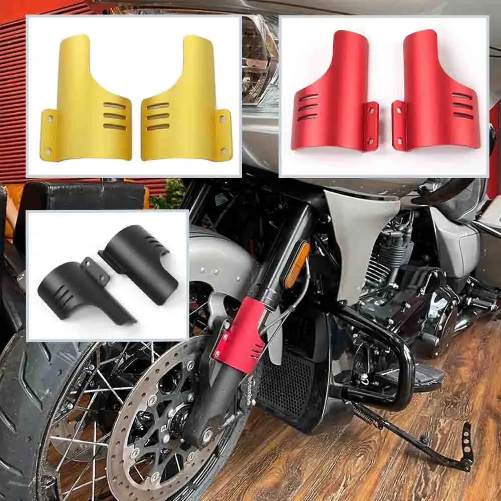 NEW Motorcycle Front Fork Guards Dust Protection Lower Fork Leg Deflector Shield For Harley Touring CVO Road Glide ST Upgrade