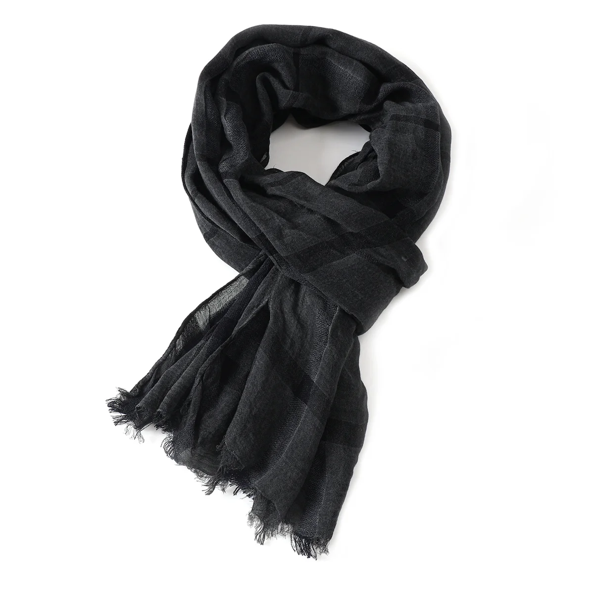 Mode Plaid Baumwolle Leinen Männer Schals Herbst Winter Warme männer Schal Kurze Quaste Bufanda Männlichen Zubehör Pashmina Schal – Detail 13