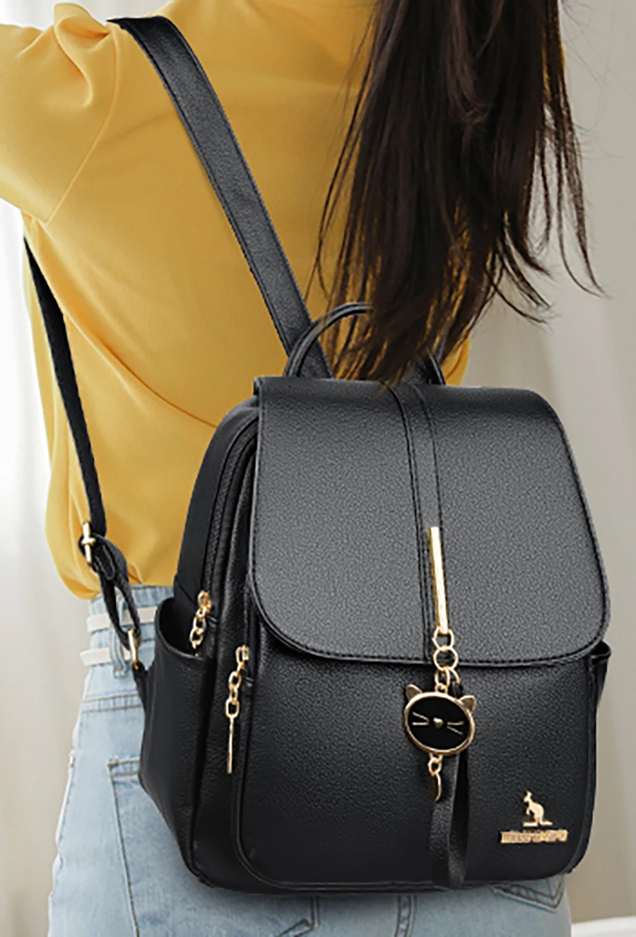 College Women Backpack Designer Soft Leather Vintage Packbag Female Travel Back Pack School Bags for Teenage Girls Shoulder Bag