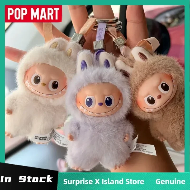 Popmart the Monsters Labubu V4 Pin Blind Box - Chaveiro de pelúcia de vinil fofo presente para fãs da série Bolsa misteriosa colecionável da moda