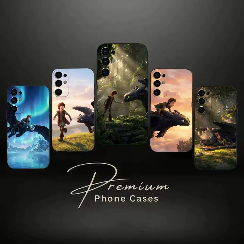T-toothles-s & H-hiccups Phone Case Soft Black Case For Samsung S24,S30,S21,S23,S22,S20,Ultra,S25,Plus