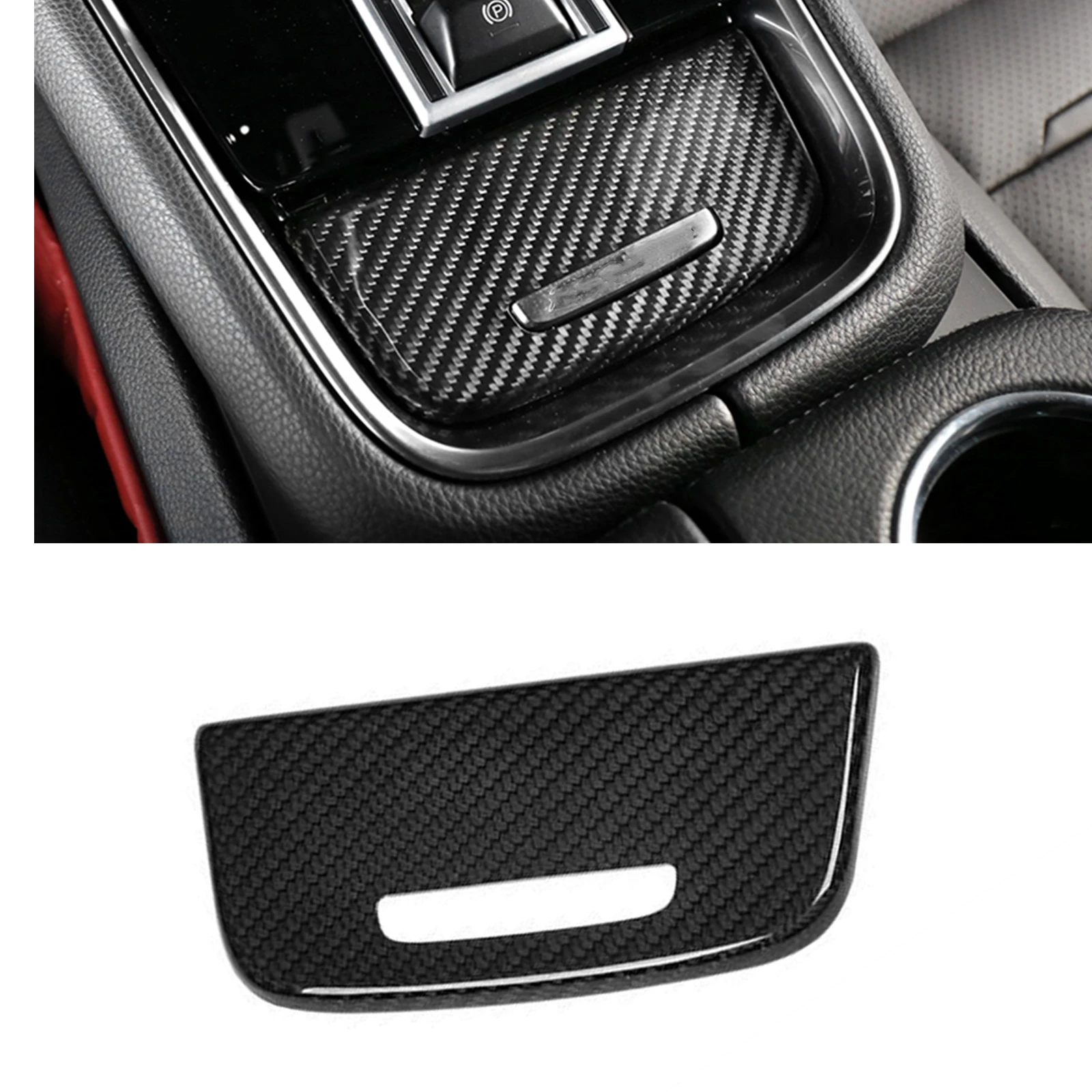 

For Porsche Panamera 2017-2021 Car Inner Ashtray Storage Box Panel Trim Carbon Fiber Interior Lighting Board Cover Sticker Strip