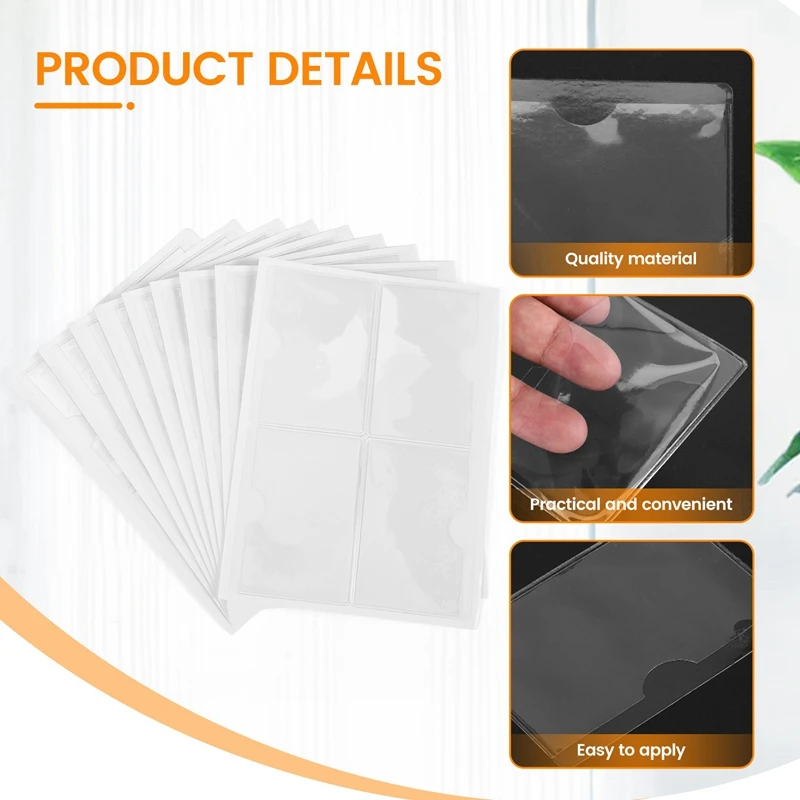 A16R-36Pcs Self-Adhesive Label Card Holder Index Pockets Holder 6X8.5Cm Clear Plastic Card Holder Adhesive Label Holder