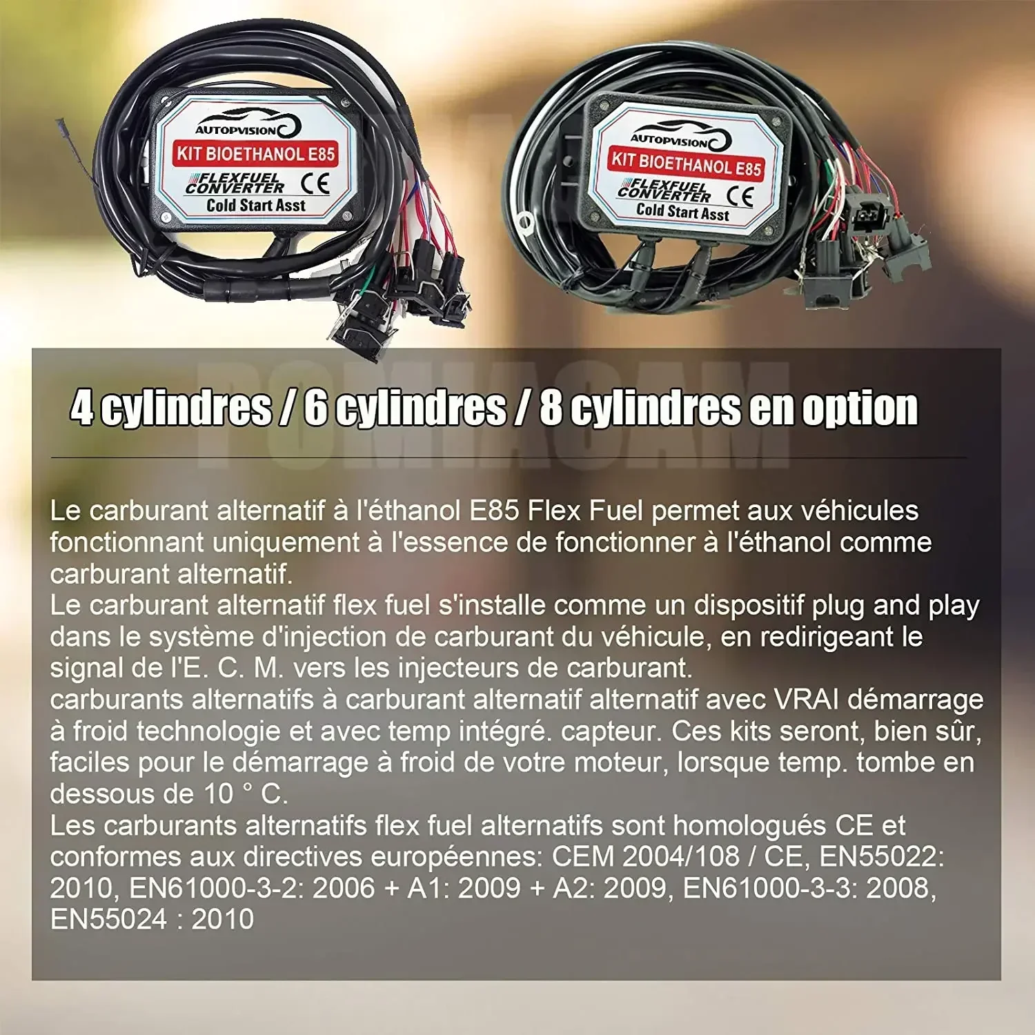 Ethanol-Kit e85 4-Zylinder, 4-Zylinder-E85-Umrüstsatz Alternativer Kraftstoff zu Ethanol mit Kaltstart, Bio kraftstoff e85, Auto zu Ethanol
