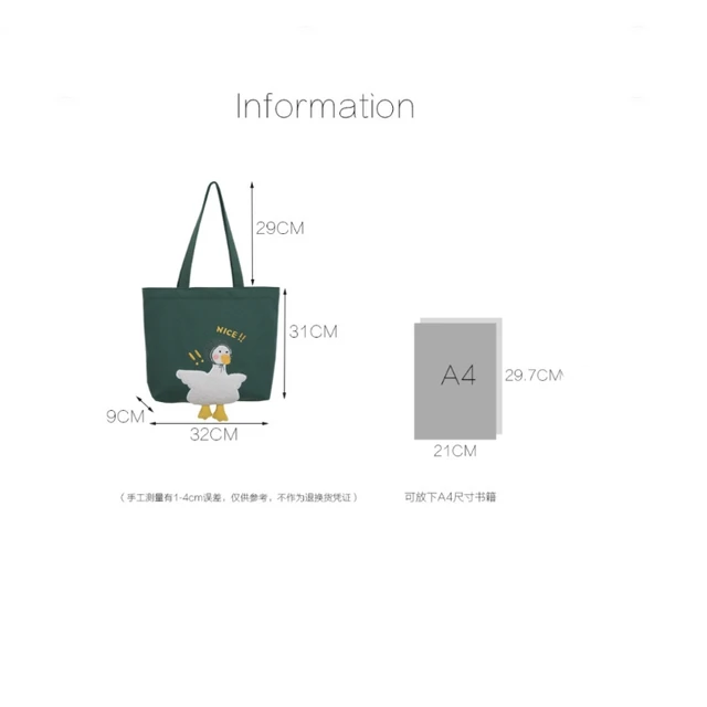Canvas Lovely Duck Shoulder Bag Student Girls