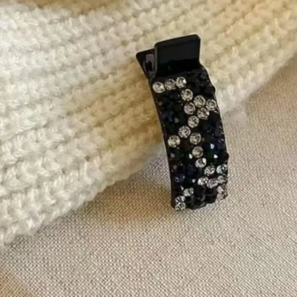 مشبك شعر منقار البط الماسي بالكامل، مادة الراتنج، مادة الأكريليك، مشبك جانبي، تصميم ملون من حجر الراين بدون أثر #2