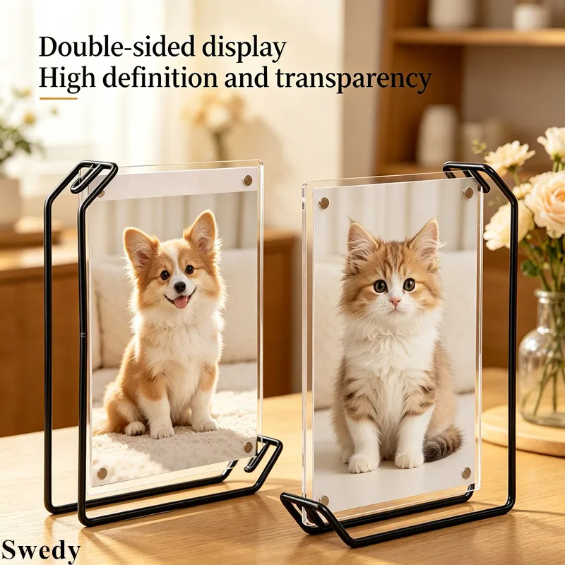 3 Pieces 6 Inch 105x150mm Metal Pet Photo Picture Poster Frame Home Wedding Gift Acrylic Sign Holder Price Label Display Stand