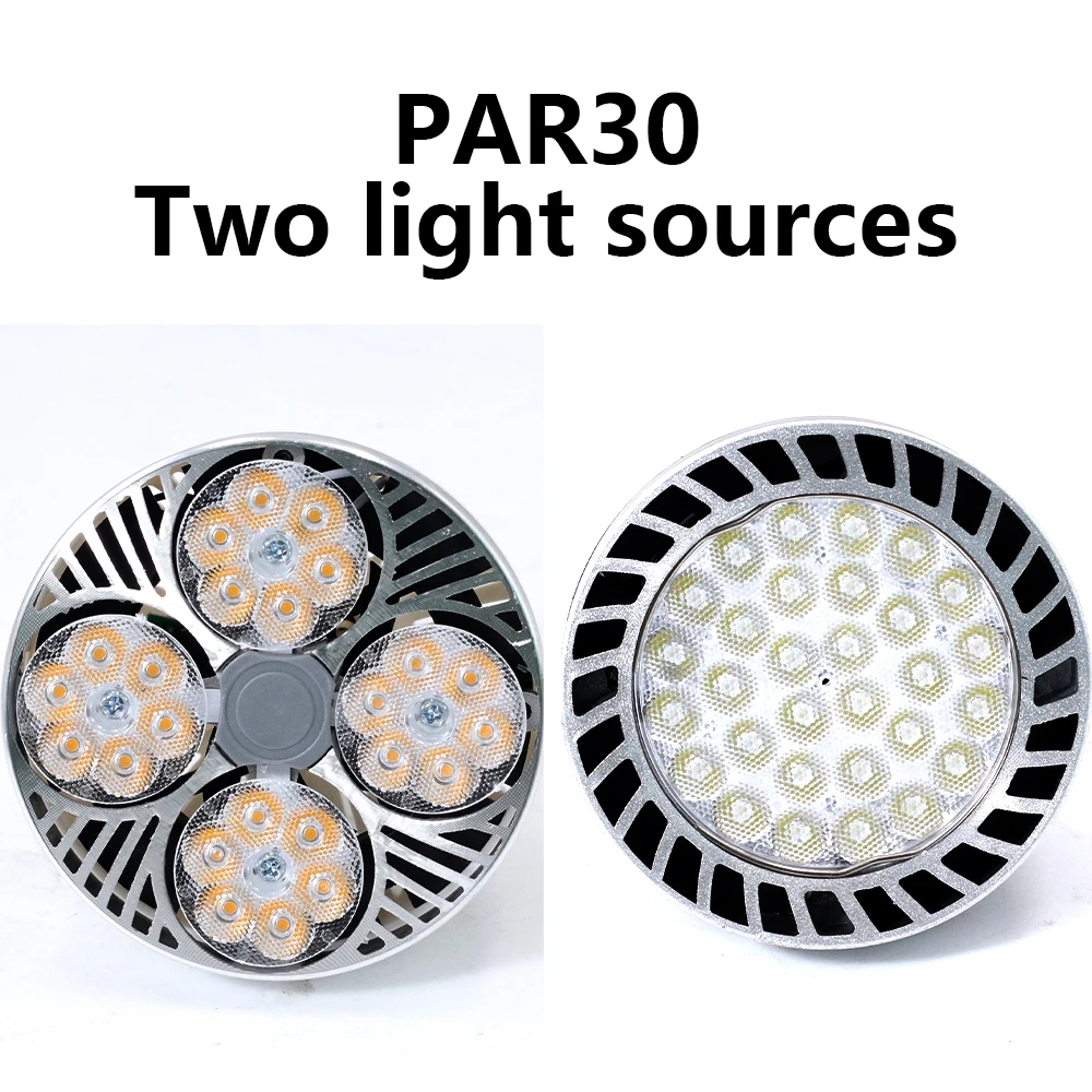 Bombilla LED PAR30 de 35W/45W E27, Súper Brillante, Ahorro de Energía, 220V, Foco, Luz Diurna, Proyector, Iluminación