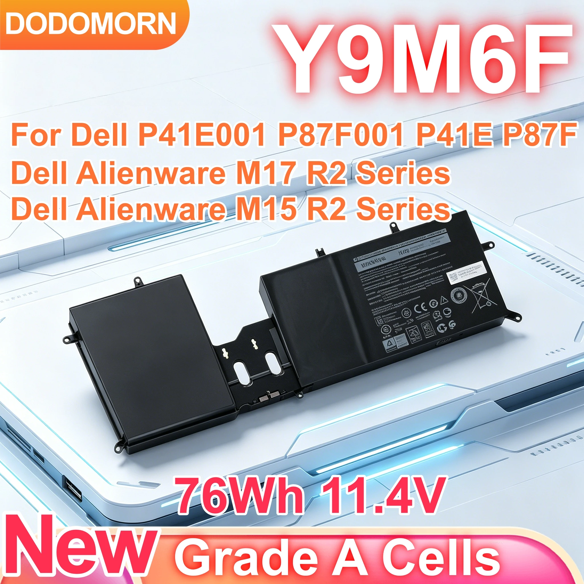 

High quality 0Y9M6F 8K84V Y9M6F Battery for Dell Alienware M15 R2 M17 R2 P87F P41E ALW17M