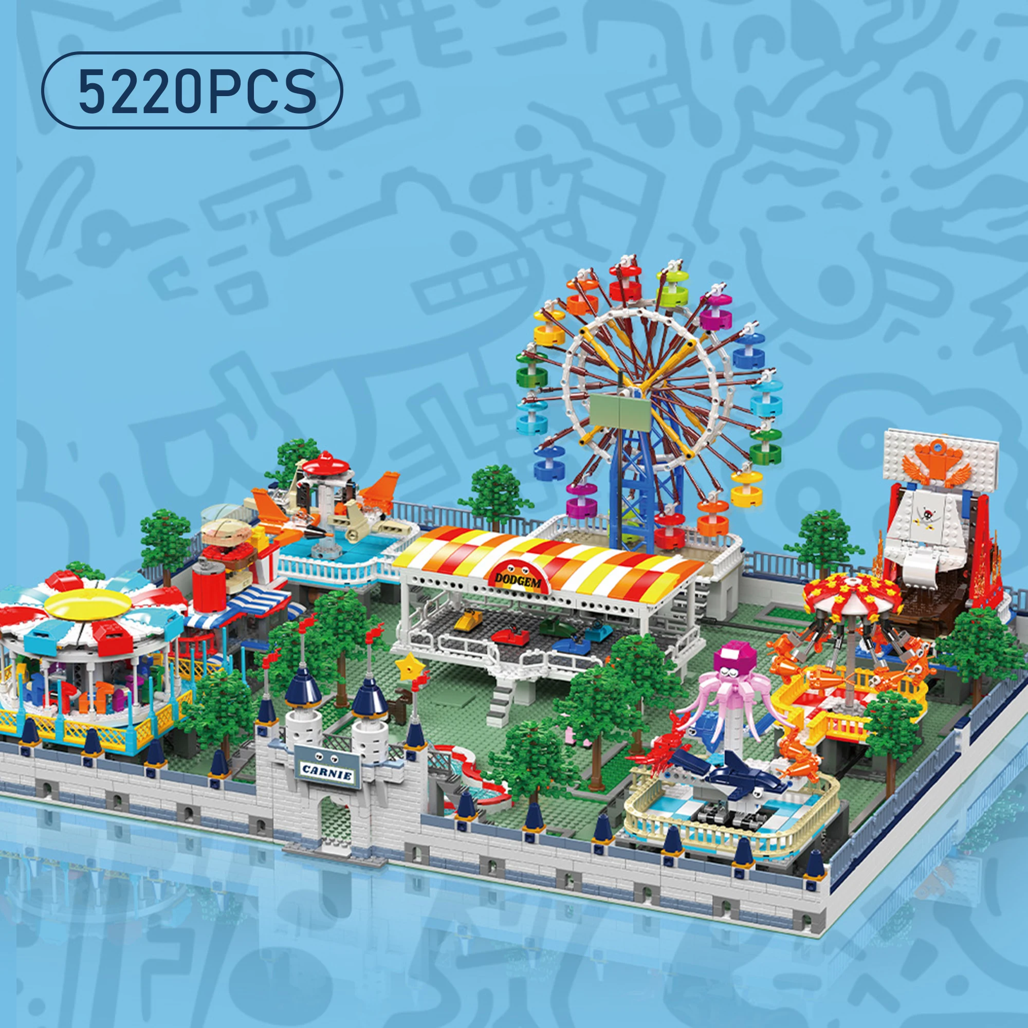 Creative Amusement Park Ferris Wheel Building Blocks Assembly Model Electric Educational Puzzle Toy Gift for Boys Girls Display