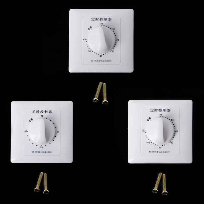 Controller Mechanical Timer Switch AC 220V 30/60/120 Min Intelligent Timer Switch Countdown High Power Timing Control