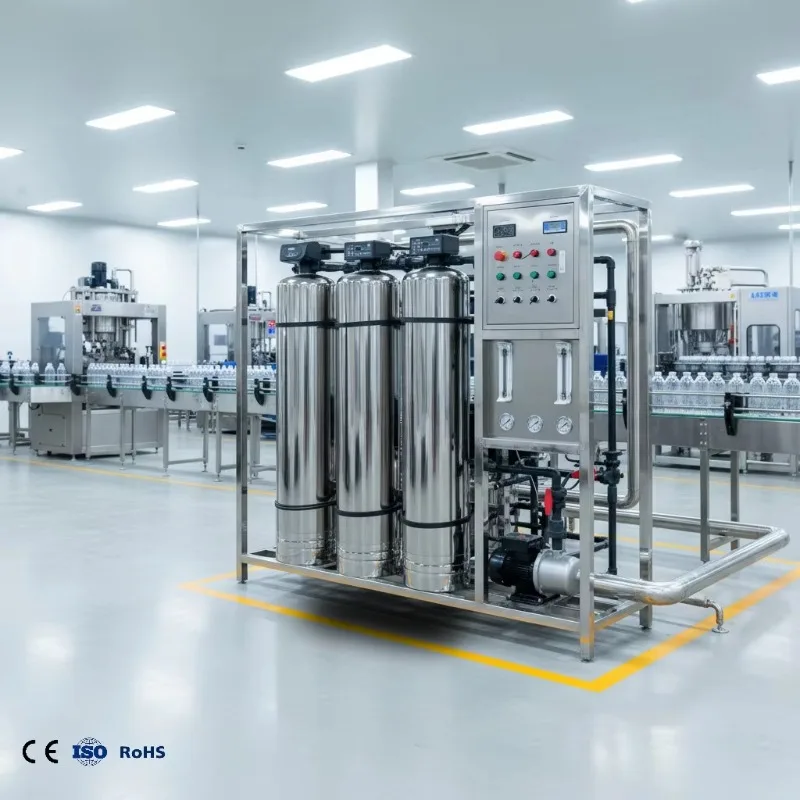 Skid Mounted Industrial RO Plant 500LPH 12TPD For Bottled Water Production Water Treatment System