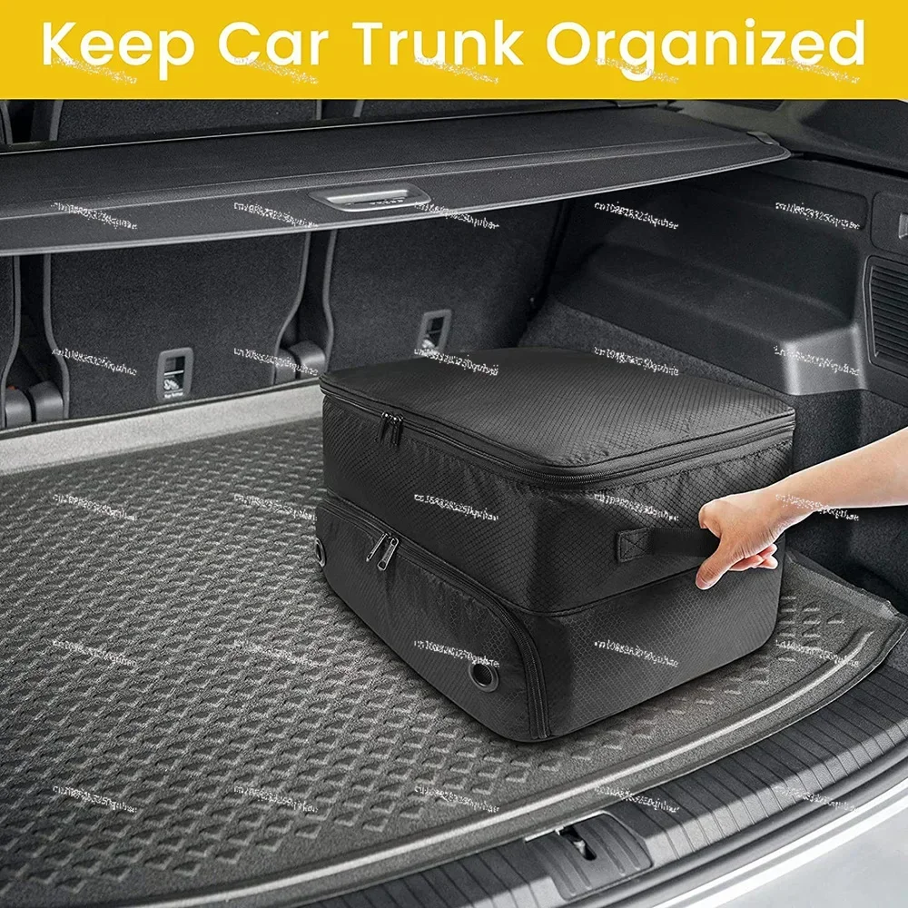 Golf Trunk Organizer Waterproof Car Golf Shoes Bag With Large Golf Storage Box For Shoes Balls Tees Clothes Gloves Accessories