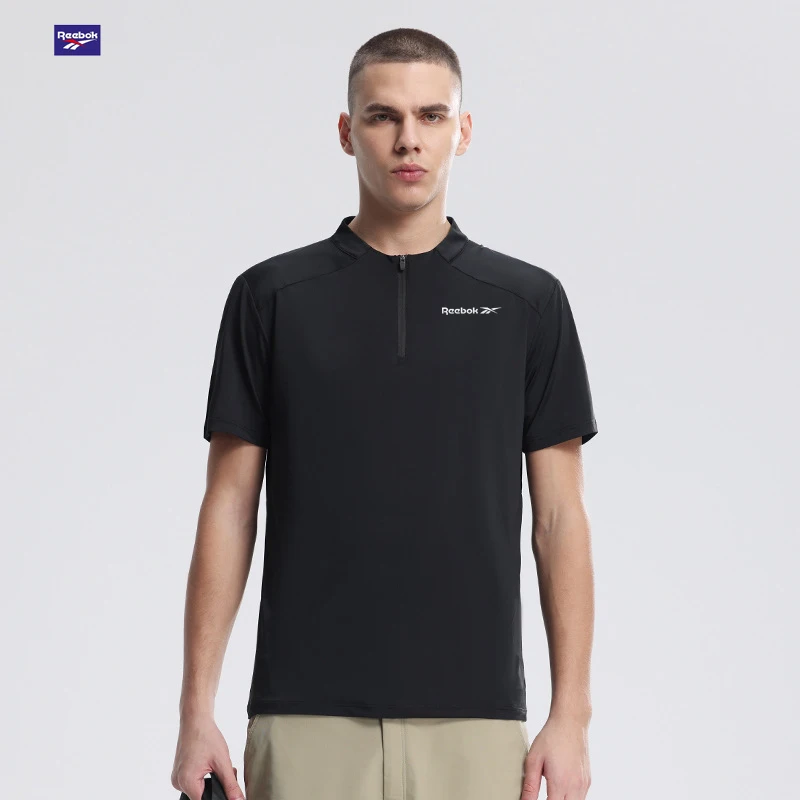 Camiseta de manga corta para ciclismo al aire libre Reebok para hombre, con corte ajustado, tejido transpirable y cómodo que absorbe la humedad.