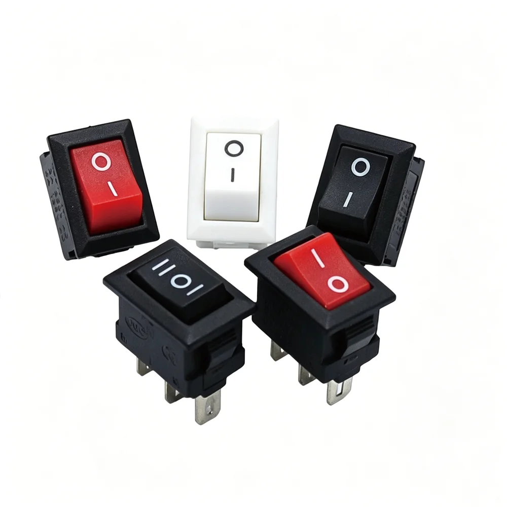 

Copper Terminal KCD11-101 Mini Rocker Switch, 10x15mm Ultra Small Boat Switch, 2 Pin 3 Pin 2 Position, High Conductivity Power S