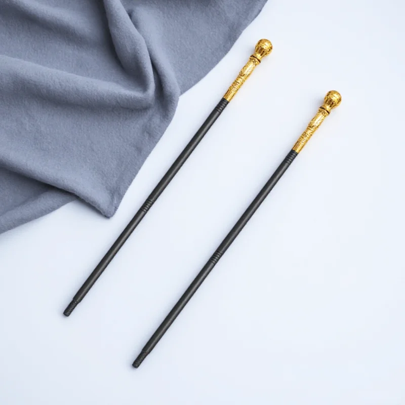 

2Pcs Durable Plastic Scepters King Cosplay Costume Walking Cane Lightweight Detachable Party Stage Prop Plastic