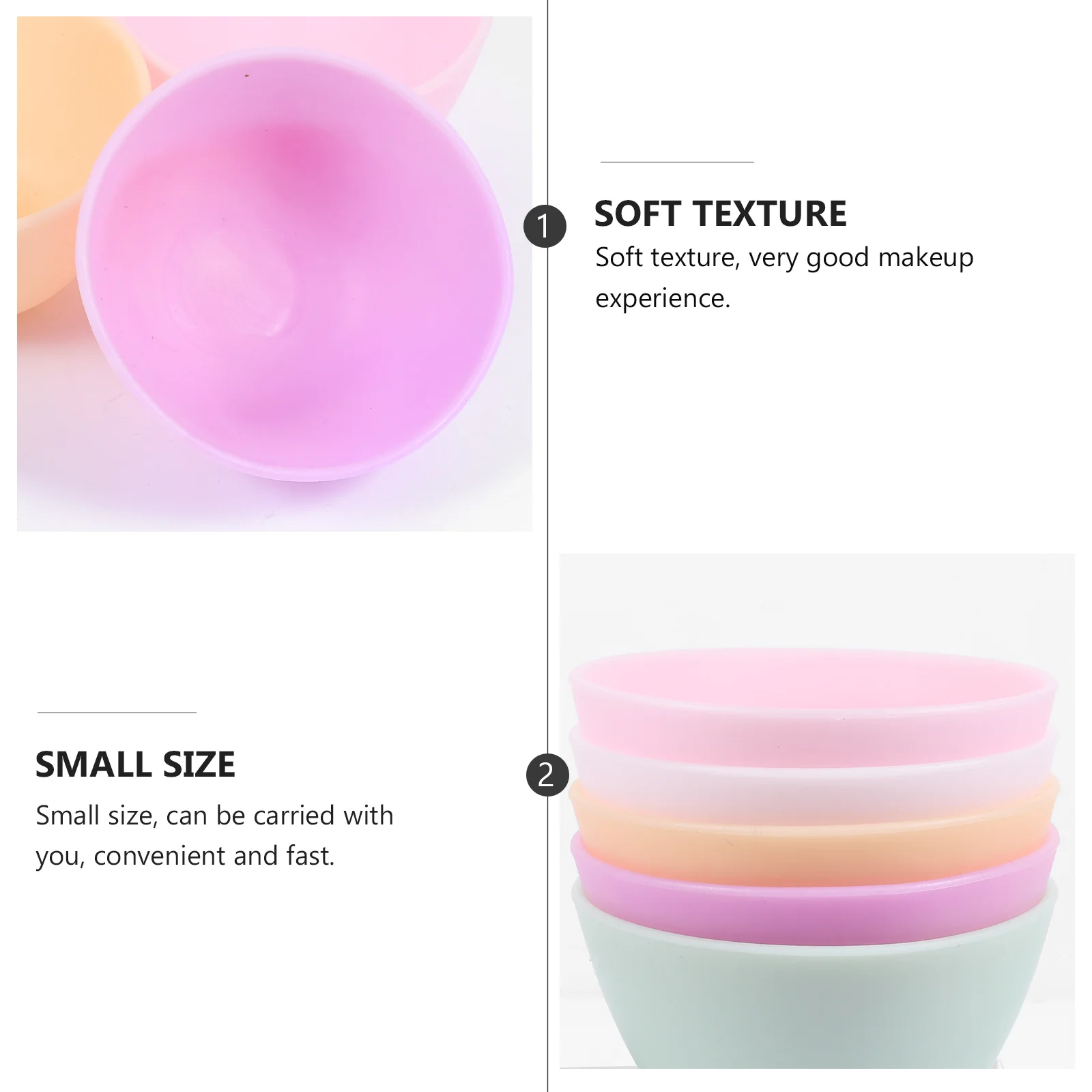 

5pcs Silicone Mask Mixing Bowl Durable Soft Lightweight Compact For Facial Mask Diy Beauty Tools Home Salon Use Bowls