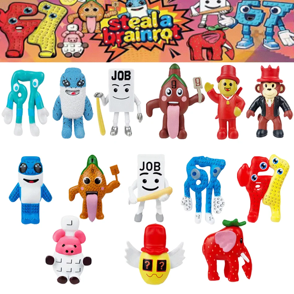 6-8 stks/set Steal a @ Brainrot-Game Beeldje Model Desktop Leuke Action Figure PVC Collectie Anime Beeldje Kawaii Model Speelgoed