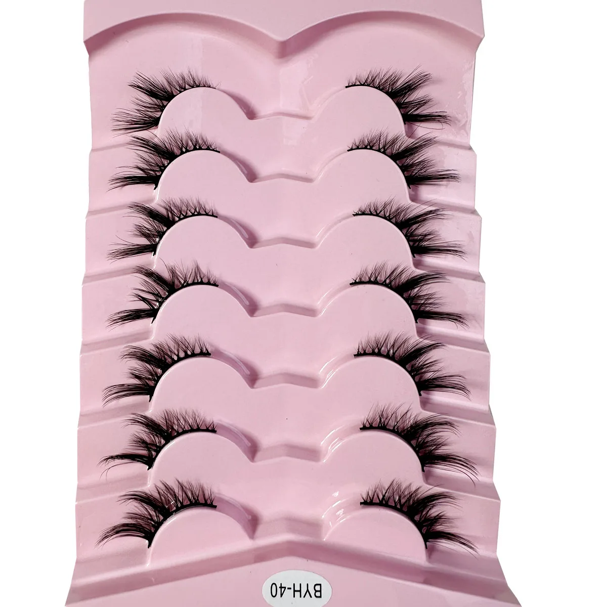 7 ペアハーフ偽まつげソフトナチュラルルックキャットアイまつげうっすらと交差したふわふわまつげ