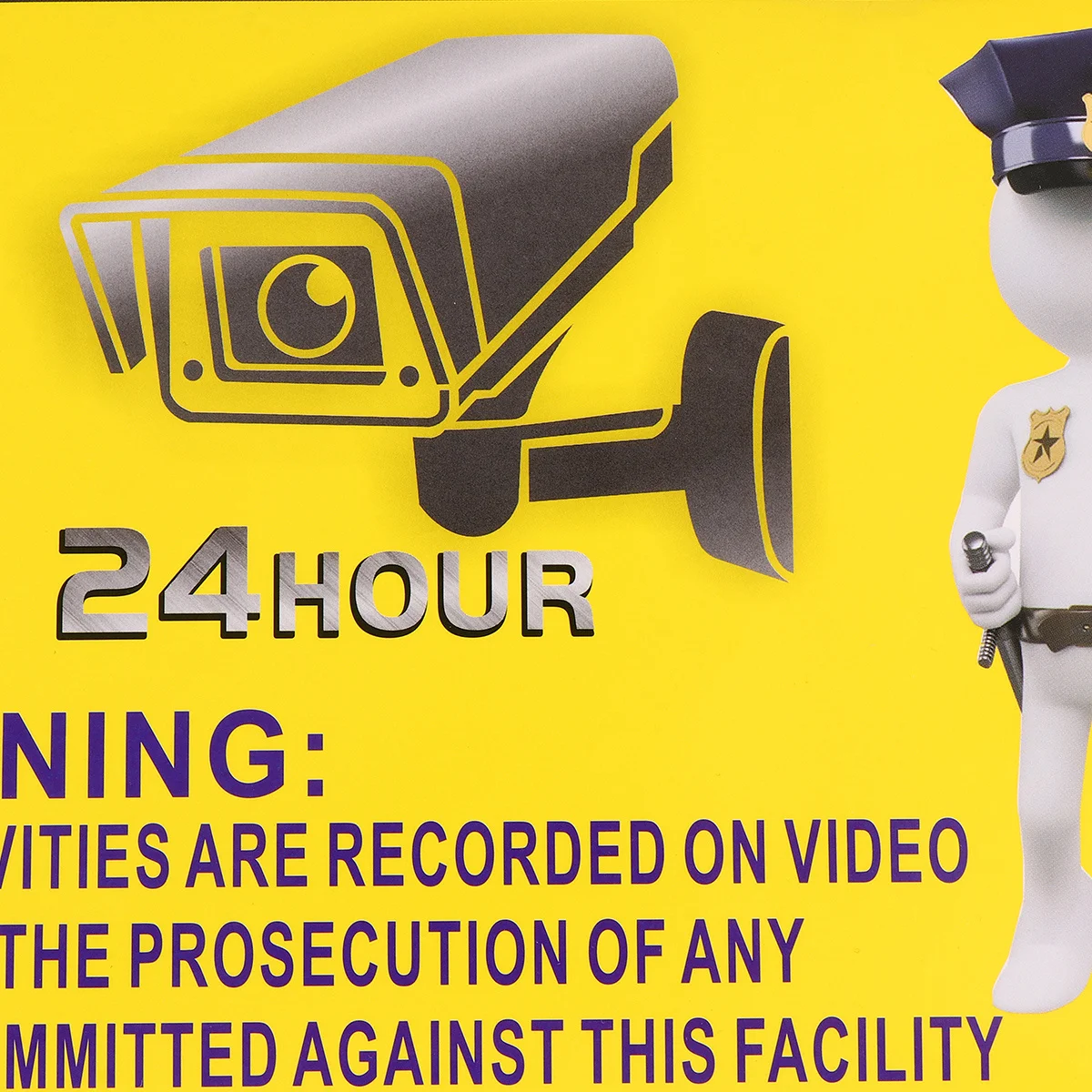 

5Pcs Monitor Warning Sticker Signs Extra Thick Self-Adhesive Decals for Car Walls Shops Office Windows Durable Yellow