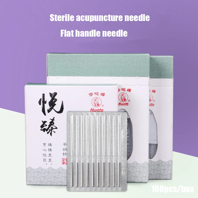 

1000pcs 0.25/0.30/0.35/0.40mm flat handle sterile acupuncture needle disposable accupuncture needles wholesale beauty needle