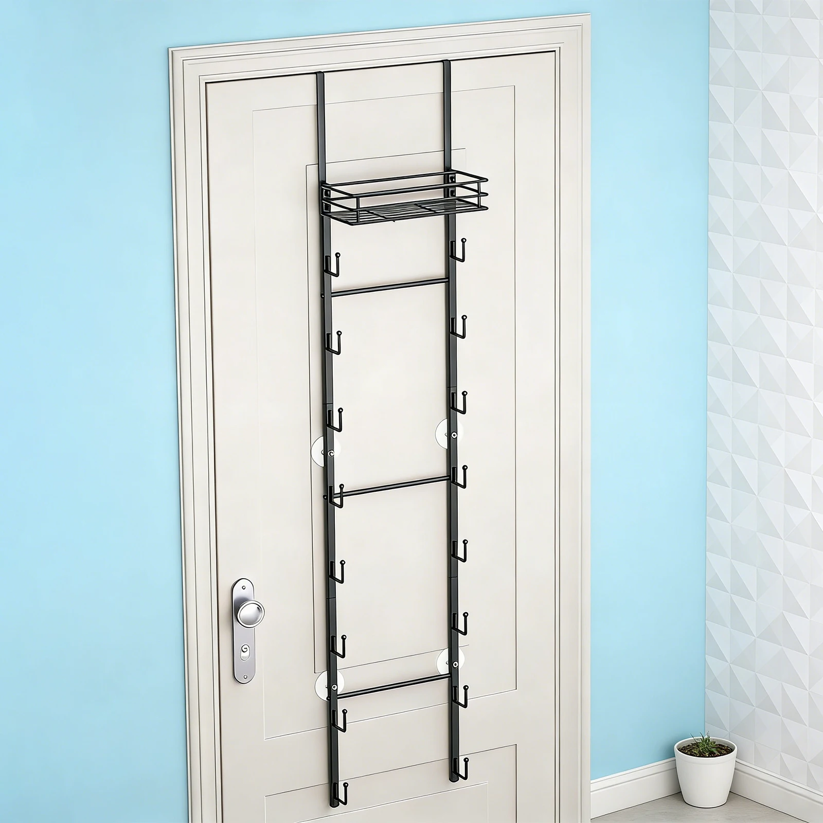 

Навесной органайзер для сумок на дверь, вмещает до 16 сумок, настенная вешалка для сумок с 16 крючками для двери шкафа.