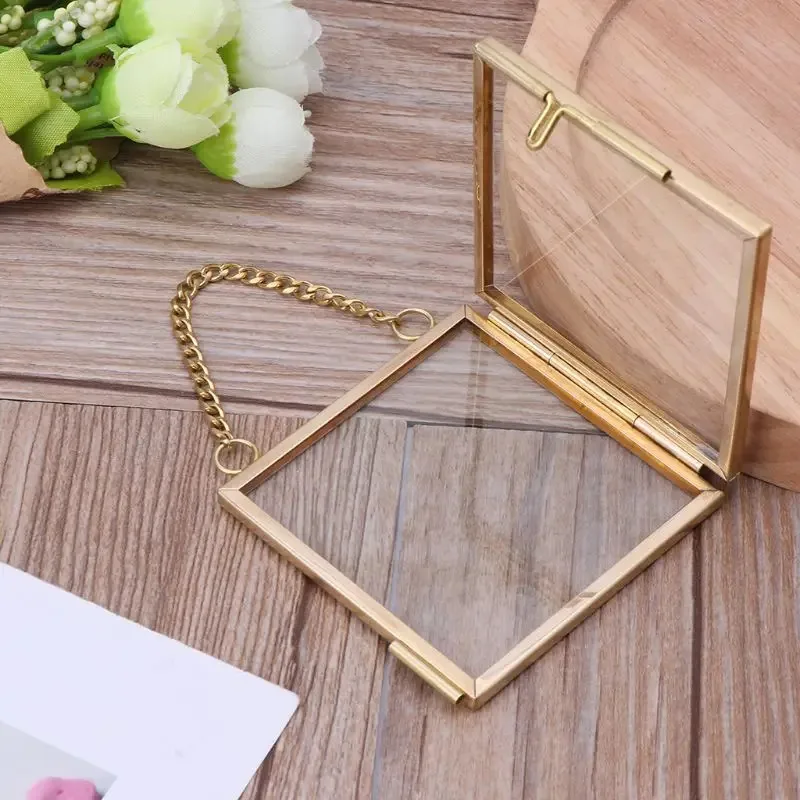 DIY small photo frame for plant specimens, picture holder with transparent glass and metal frame, wall-mounted photo display.
