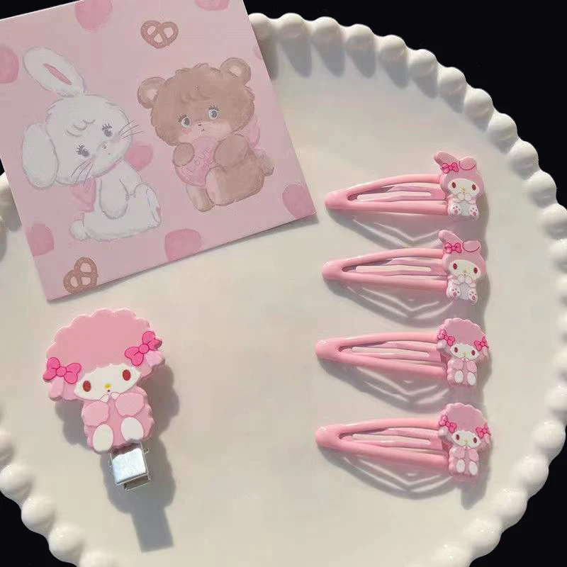 My Melody Cartoon Hairpin para meninas, Lovely Acrílico Hair Clip, Side Bangs Clips, Little Sheep, Headwear, Acessórios para cabelo