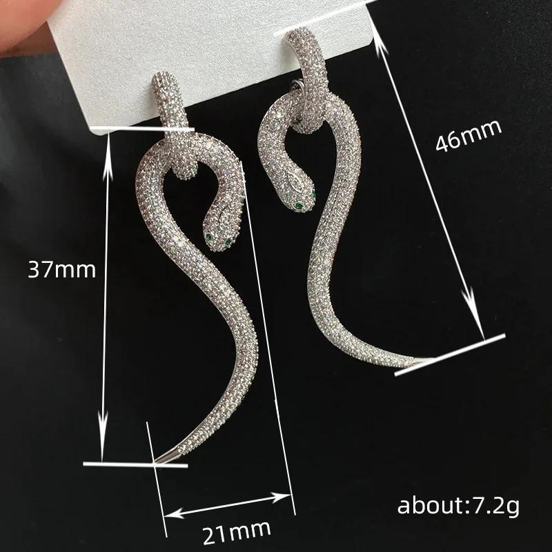 Exaggerated Female Earrings 925 Silver Needle S Snake Shaped Animal Ear Gothic Silver Color Wedding Jewelry Gift