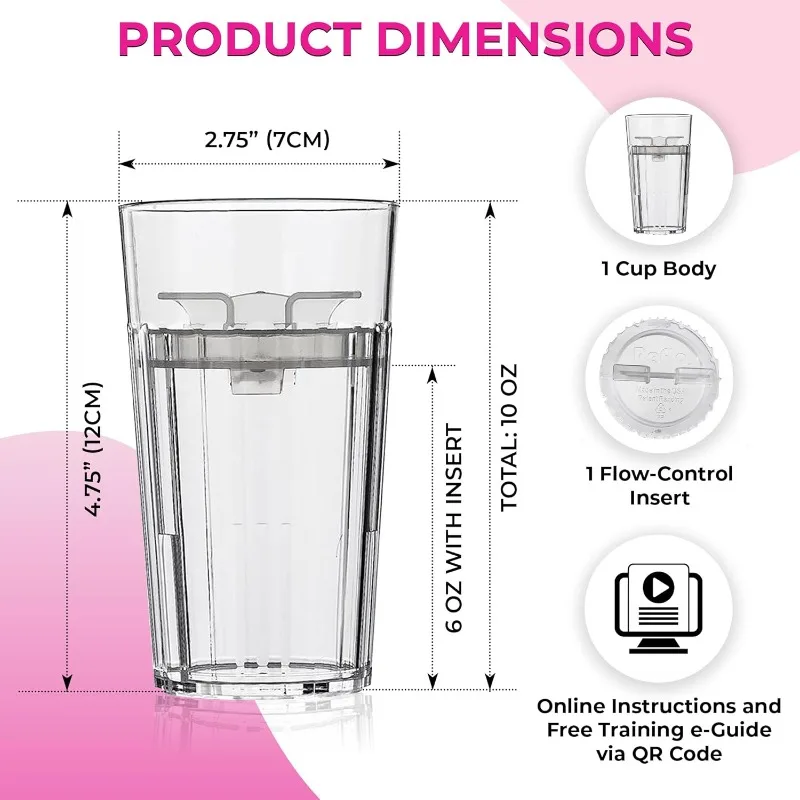 1pc Smart Cup Bundle Montessori Weaning Training for Toddlers, Slow-Spill Open-Cup Design, 360 Rim Flow-Control,BPA-Free