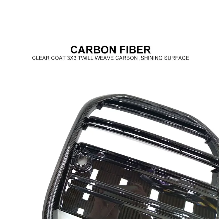 STLFFor BMWs 4 Series G22 شبكة ألياف الكربون المعدلة G22 M نموذج شبكة أمامية من ألياف الكربون الحقيقية يمكن استخدامها مع أو بدون تيار متردد #4