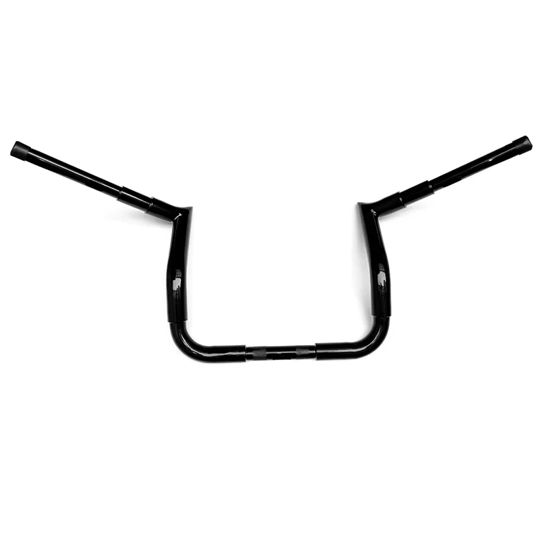 Gloss black and Chrome Bagger Bar 12” Ape 1.5inch Big  Hangers Handlebars Compatible for 1996-2023 Harley Touring Electra Glide