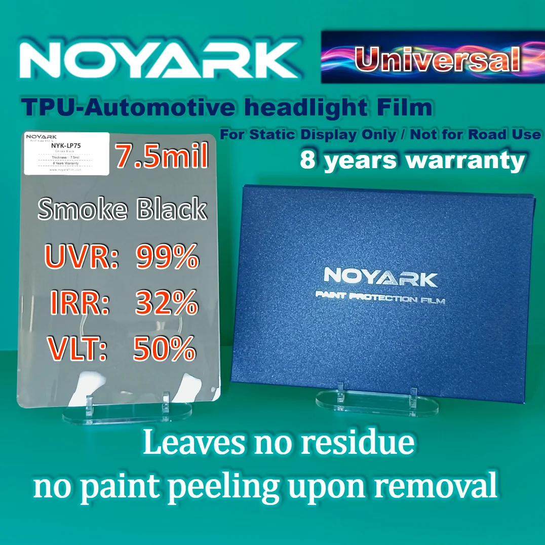 

Пленка для автомобильных фар Noyark NYK-LP75 TPU 7.5mil, универсальная, дымчато-черная, с 8-летней гарантией