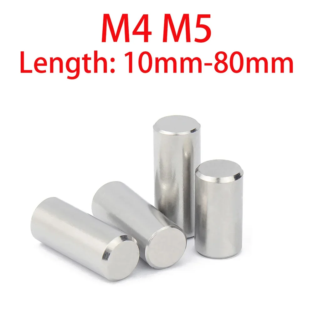 

10-60Pcs 304 Stainless Steel Cylindrical Pins Locating Dowel M4 M5 Parallel Pins Fastener Solid Cylinder 10mm-80mm Metal Pins